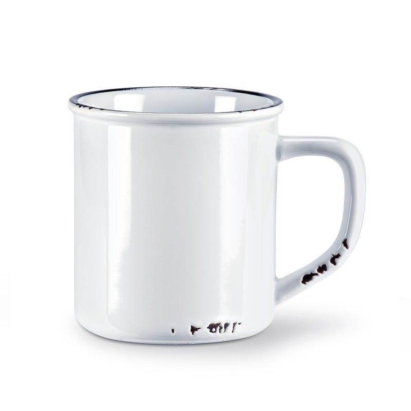 Abbott Collection Enamel Look Stoneware Mug, White - Image 1